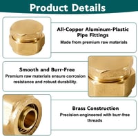 Beatific 2 darab 16 mm x 2 mm sárgaréz csavaros fitting dugó alumínium kompozit csőhöz fűtés és víz csőátmenet DVGW 3