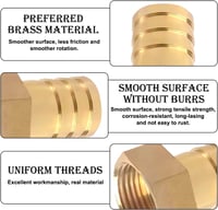 Beatific 2 db 1 col női sárgaréz slagcsatlakozó fúvóka 1 col x 32 mm női menet dugó adapter 2 tömlőbilincssel 3