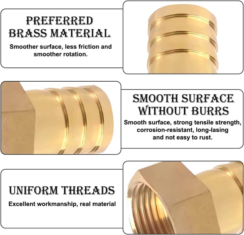 Beatific 2 db 1 col női sárgaréz slagcsatlakozó fúvóka 1 col x 32 mm női menet dugó adapter 2 tömlőbilincssel
