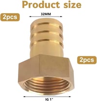 Beatific 2 db 1 col női sárgaréz slagcsatlakozó fúvóka 1 col x 32 mm női menet dugó adapter 2 tömlőbilincssel 2