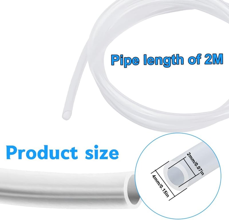 Beatific 2 méter szilikon cső 2x4 mm átlátszó élelmiszerminőségű flexibilis víz levegő olaj