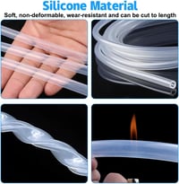 Beatific 2 méter szilikon cső 2x4 mm átlátszó élelmiszerminőségű flexibilis víz levegő olaj 3