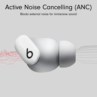Beats Studio Buds skutočne bezdrôtové Bluetooth slúchadlá s aktívnym potlačením hluku, vstavaným mikrofónom, kompatibilitou s Apple a Androidom, odolné voči potu, biele 3