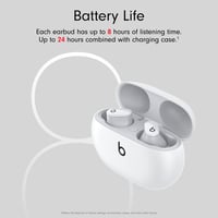 Beats Studio Buds skutočne bezdrôtové Bluetooth slúchadlá s aktívnym potlačením hluku, vstavaným mikrofónom, kompatibilitou s Apple a Androidom, odolné voči potu, biele 4