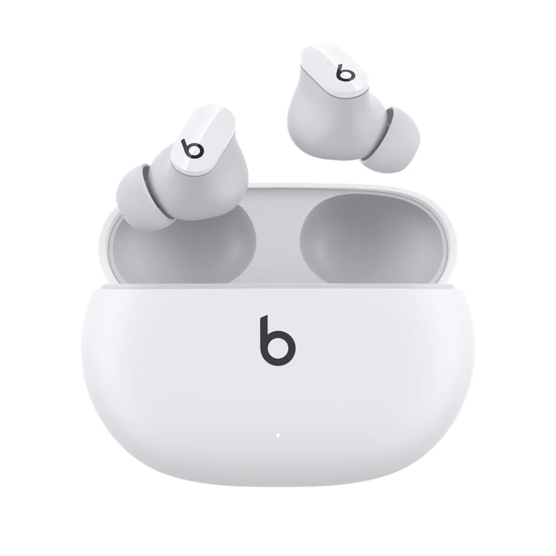 Beats Studio Buds skutočne bezdrôtové Bluetooth slúchadlá s aktívnym potlačením hluku, vstavaným mikrofónom, kompatibilitou s Apple a Androidom, odolné voči potu, biele