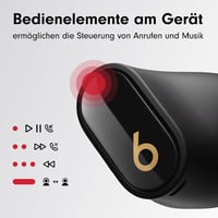 Căști wireless Beats Studio Buds+ cu anulare a zgomotului și microfon încorporat, compatibile cu Apple și Android, negru/auriu 8