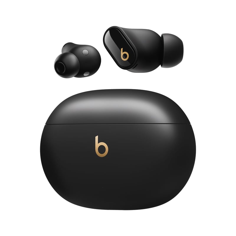 Căști wireless Beats Studio Buds+ cu anulare a zgomotului și microfon încorporat, compatibile cu Apple și Android, negru/auriu