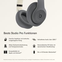 Beats Studio Pro Bezdrôtové Bluetooth slúchadlá s potlačením hluku – Personalizovaný 3D zvuk, kompatibilné s Apple a Android – Pieskovo sivé 2