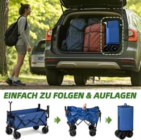BEAU JARDIN XXL Összecsukható Kézikocsi 300L 250kg Terhelhetőség Terepkerék 6