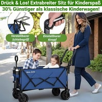 BEAU JARDIN XXL Összecsukható Kézikocsi 300L 250kg Terhelhetőség Terepkerék 2