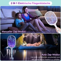 BeauFIvv elektromos légyfogó UV csapda 4800V USB töltős szúnyog és legyirtó 2db 4