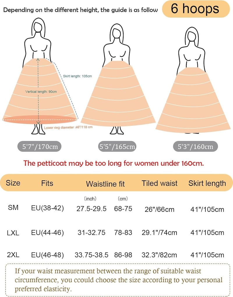 BEAUTELICATE Crinoline Petticoat 6 Karikás Rockabilly Menyasszonyi Ruha Alá