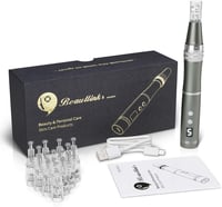 Beautlinks Elektromos Mikrodermaroller Toll 0-2,5mm - 4 LED Fénnyel, 6 Sebességgel, Bőrfiatalító Eszköz Ránctalanításhoz, Pattanások Ellen ( 7