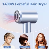Beautlinks Ionos Hajszárító HD Kijelzővel - 110.000 RPM Gyorsszárítás, 200 Millió Negatív Ion, 5 Hőfok, 2 Sebesség, Otthoni és Utazó Használ 4