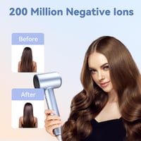 Beautlinks Ionos Hajszárító HD Kijelzővel - 110.000 RPM Gyorsszárítás, 200 Millió Negatív Ion, 5 Hőfok, 2 Sebesség, Otthoni és Utazó Használ 6
