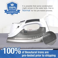 BEAUTURAL 2400W Gőzvasaló Kerámia Talppal 340ml Tartály 9 Gőzfokozat LCD Kijelző - White-grey 5