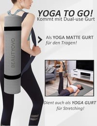Saltea de yoga BEAUTYOVO de 8 mm, antiderapantă, cu curea de transport, saltea fitness TPE pentru Pilates și antrenament 7