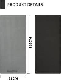 Saltea de yoga BEAUTYOVO de 8 mm, antiderapantă, cu curea de transport, saltea fitness TPE pentru Pilates și antrenament 8