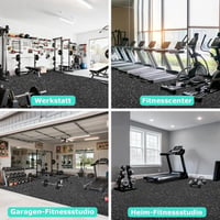 BEAUTYOVO Covoraș de protecție pentru fitness 31x31 cm, set de 12 piese de puzzle din cauciuc, extra gros 10 mm, pentru săli de sport cu trafic intens și pentru acasă 9