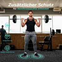 BEAUTYOVO Covoraș de protecție pentru fitness 31x31 cm, set de 12 piese de puzzle din cauciuc, extra gros 10 mm, pentru săli de sport cu trafic intens și pentru acasă 7