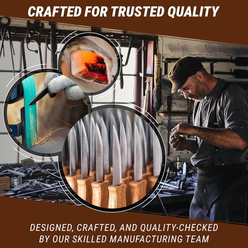 BeaverCraft C4 fa faragókés 8 cm durva faragáshoz és kanálfaragáshoz faipari eszköz kezdőknek és profiknak