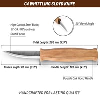 BeaverCraft C4 fa faragókés 8 cm durva faragáshoz és kanálfaragáshoz faipari eszköz kezdőknek és profiknak 2