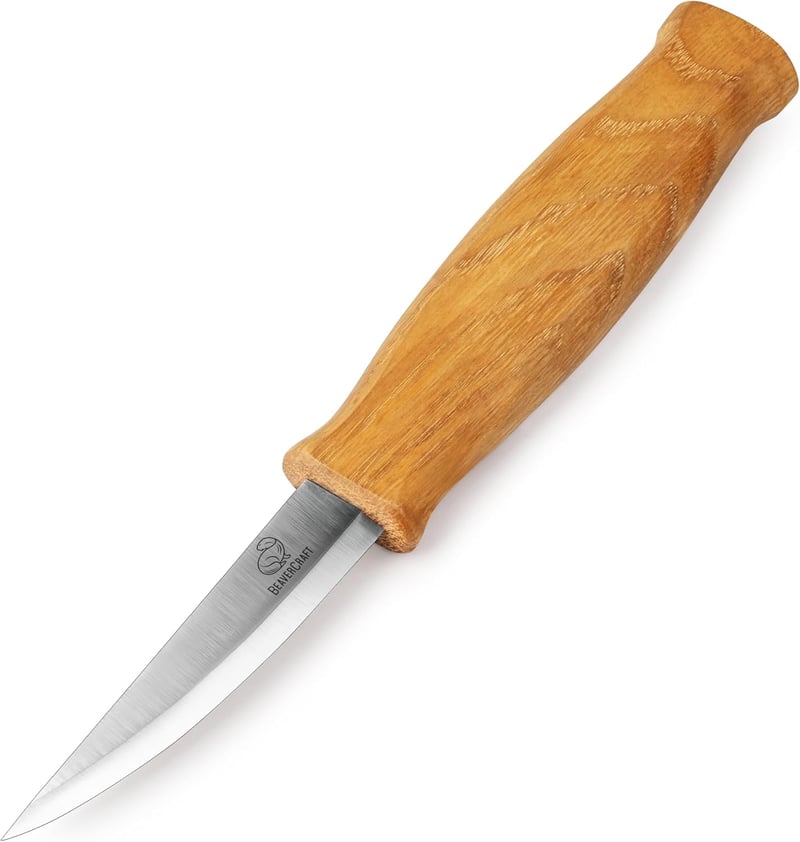 BeaverCraft C4 fa faragókés 8 cm durva faragáshoz és kanálfaragáshoz faipari eszköz kezdőknek és profiknak