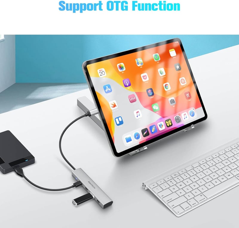 RSHTECH 10Gbps USB-C Hub 4 portos, MacBook Pro/Air M1/M2 kompatibilis, ultravékony alumínium adapter