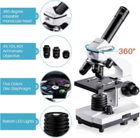 BEBANG 100X-2000X Pro Biológiai Mikroszkóp, Telefonos Adapterrel, 15 Tárgylemezes Készlettel, Hordtálca 4