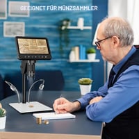BEBANG 7 hüvelykes LCD digitális mikroszkóp 1200x, 12MP 3024P érme és forrasztási nagyító, PC nézet, 32GB SD, Windows MacOS, fehér 9