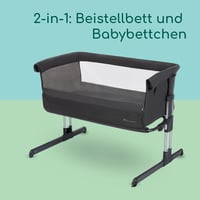 Bebeconfort Calidoo 2 v 1 detská postieľka a prístelka, 0-6 mesiacov (0-9 kg), 5 výškových polôh, polohovateľná, sieťované bočnice, Tinted Graphite 5