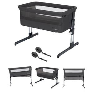 Pătuț și co-sleeper 2 în 1 Bebeconfort Calidoo, 0-6 luni (0-9 kg), 5 trepte de înălțime, Înclinabil, Părți laterale din plasă, Tinted Graphite