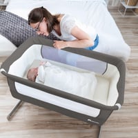 Bebeconfort Calidoo 2 v 1 detská postieľka a prístelka, 0-6 mesiacov (0-9 kg), 5 výškových polôh, polohovateľná, sieťované bočnice, Tinted Graphite 10
