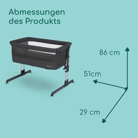 Bebeconfort Calidoo 2 v 1 detská postieľka a prístelka, 0-6 mesiacov (0-9 kg), 5 výškových polôh, polohovateľná, sieťované bočnice, Tinted Graphite 3