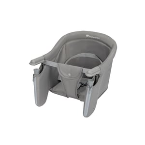 Scaun de masă portabil pentru bebeluși Bebeconfort Malva, 6 luni-3 ani (15 kg), pliabil, ușor (1,8 kg), culoarea Mineral — pată pe șezut (stare: vezi a 2-a imagine)
