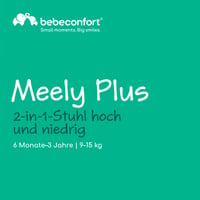 Detská jedálenská stolička Bebeconfort Meely Plus 2 v 1, 6 mesiacov – 3 roky, polstrované sedadlo, 4 kg, nastaviteľná opierka nôh a tácka, Tinted Graphite 2