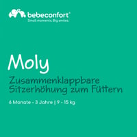 Scaun înălțător pentru copii Bebeconfort Moly, 6 luni-3 ani, 9-15 kg, 3 niveluri de înălțime, 3 poziții ale tăviței, pliabil, Tinted Grey 2