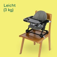 Scaun înălțător pentru copii Bebeconfort Moly, 6 luni-3 ani, 9-15 kg, 3 niveluri de înălțime, 3 poziții ale tăviței, pliabil, Tinted Grey 4