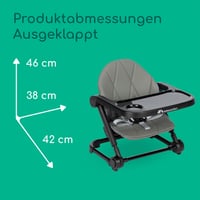 Scaun înălțător pentru copii Bebeconfort Moly, 6 luni-3 ani, 9-15 kg, 3 niveluri de înălțime, 3 poziții ale tăviței, pliabil, Tinted Grey 8