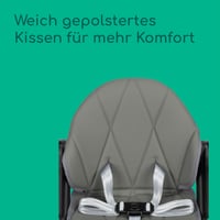 Scaun înălțător pentru copii Bebeconfort Moly, 6 luni-3 ani, 9-15 kg, 3 niveluri de înălțime, 3 poziții ale tăviței, pliabil, Tinted Grey 7