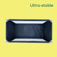 Skladacia cestovná postieľka Bebeconfort Soft Dreams pre deti od 0 do 3 rokov (0-15 kg), penový matrac s drevovláknitou doskou 60x120 cm, s prepravnou taškou, Navy Blue 4