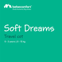 Skladacia cestovná postieľka Bebeconfort Soft Dreams pre deti od 0 do 3 rokov (0-15 kg), penový matrac s drevovláknitou doskou 60x120 cm, s prepravnou taškou, Navy Blue 2