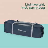 Skladacia cestovná postieľka Bebeconfort Soft Dreams pre deti od 0 do 3 rokov (0-15 kg), penový matrac s drevovláknitou doskou 60x120 cm, s prepravnou taškou, Navy Blue 5