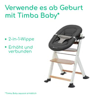 Bebeconfort Timba 2 drvena hranilica s jastukom koja raste s djetetom, od 6 mjeseci, do 110 kg, uklonjivi pladanj, Natural Wood + Beige 5