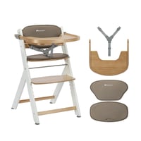 Bebeconfort Timba 2 drvena hranilica s jastukom koja raste s djetetom, od 6 mjeseci, do 110 kg, uklonjivi pladanj, Natural Wood + Beige 1