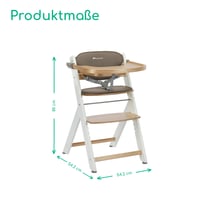 Bebeconfort Timba 2 drvena hranilica s jastukom koja raste s djetetom, od 6 mjeseci, do 110 kg, uklonjivi pladanj, Natural Wood + Beige 7