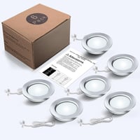 Jeloyutek 12V-os LED süllyesztett spotlámpa, 3W, 4000K, dimmerelhető, lakókocsihoz, 60-65mm, 6db 6