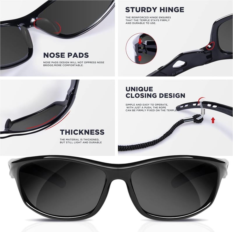 RIVBOS polarizált UV400 sport napszemüveg kerékpározáshoz, futáshoz - unisex