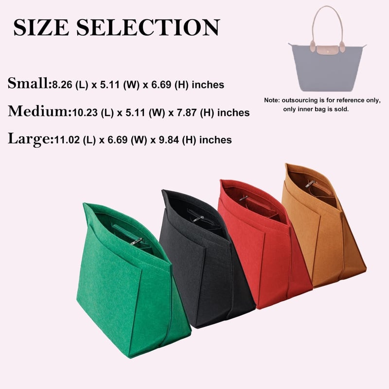 Longchamp táska rendező - Sötétszürke filc, sok zsebes, közepes méret