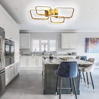 Becailyer 92W LED mennyezeti lámpa arany négyzet design meleg fehér 4